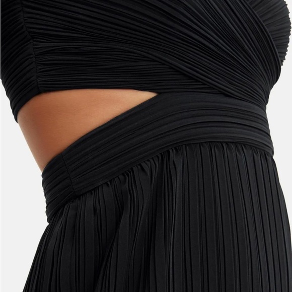 A.L.C. Women's Black Solid Pleated Sleeveless Sienna Maxi Dress Size 0 - Picture 2 of 4